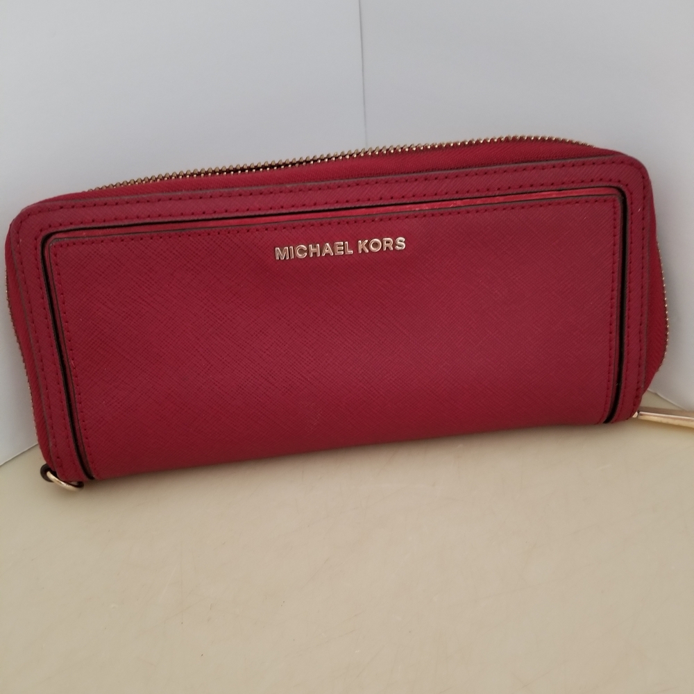 Michael Kors Red Saffiano Leather Wallet